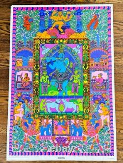Vintage 1967 Awakening Pyschedelic Blacklight Poster Irene McHugh East Totem 29