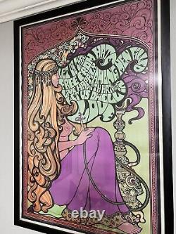 Vintage 1967 Blacklight Head Shop Poster Hookah Love Cannabis Psychedelic VG+