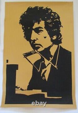 Vintage 1967 Bob Dylan Black Light Silk Screen Poster Beasley