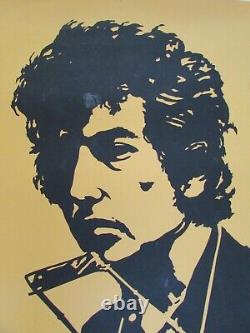 Vintage 1967 Bob Dylan Black Light Silk Screen Poster Beasley