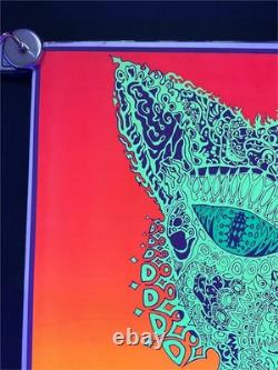 Vintage 1967 Joe Roberts Blacklight Electric Cat Poster! Psychedelic Cocorico
