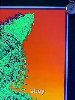 Vintage 1967 Joe Roberts Blacklight Electric Cat Poster! Psychedelic Cocorico