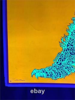 Vintage 1967 Joe Roberts Blacklight Electric Cat Poster! Psychedelic Cocorico