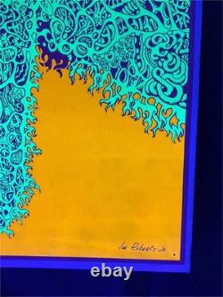 Vintage 1967 Joe Roberts Blacklight Electric Cat Poster! Psychedelic Cocorico