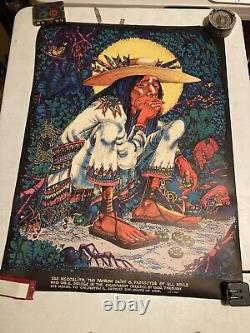 Vintage 1967 ORIGINAL Rick Griffin San Mezcalito Black Light Poster G55