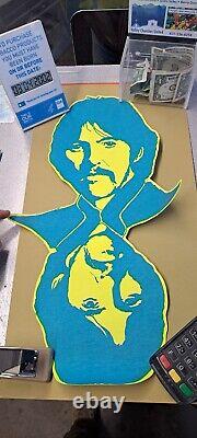 Vintage 1967 The Beatles Blacklight Poster George Harrison (trimmed)