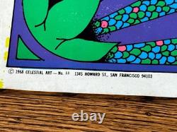 Vintage 1968 Celestial Art Mosaic Sun Psychedelic Blacklight Poster SF 29.5x19.5