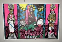 Vintage 1968 Dark Ages Psychedelic/ Vietnam War Blacklight Poster #11