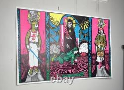 Vintage 1968 Dark Ages Psychedelic/ Vietnam War Blacklight Poster #11