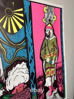 Vintage 1968 Dark Ages Psychedelic/ Vietnam War Blacklight Poster #11