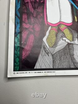 Vintage 1968 Dark Ages Psychedelic/ Vietnam War Blacklight Poster #11
