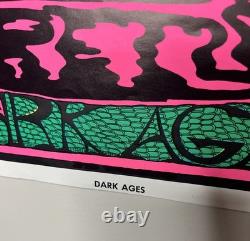 Vintage 1968 Dark Ages Psychedelic/ Vietnam War Blacklight Poster #11