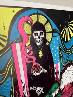 Vintage 1968 Dark Ages Psychedelic/ Vietnam War Blacklight Poster #11