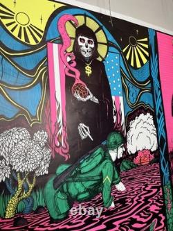 Vintage 1968 Dark Ages Psychedelic/ Vietnam War Blacklight Poster #11