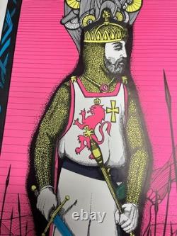 Vintage 1968 Dark Ages Psychedelic/ Vietnam War Blacklight Poster #11