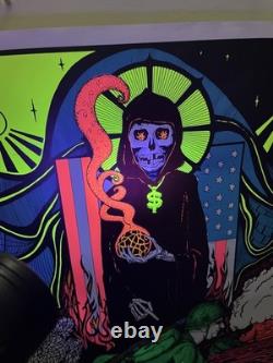 Vintage 1968 Dark Ages Psychedelic/ Vietnam War Blacklight Poster #11