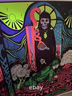 Vintage 1968 Dark Ages Psychedelic/ Vietnam War Blacklight Poster #11