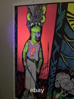 Vintage 1968 Dark Ages Psychedelic/ Vietnam War Blacklight Poster #11