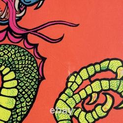 Vintage 1968 Leroy Olson Artko Studios Blacklight Poster Double Headed Dragon