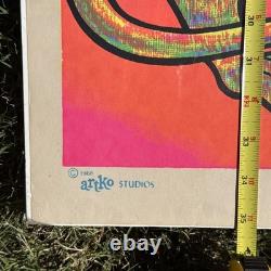 Vintage 1968 Leroy Olson Artko Studios Blacklight Poster Double Headed Dragon