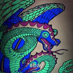 Vintage 1968 Leroy Olson Artko Studios Blacklight Poster Double Headed Dragon