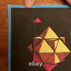 Vintage 1968 M. C. Escher Stars Black Light Poster 21x 26 LIZARD