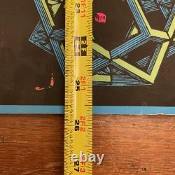 Vintage 1968 M. C. Escher Stars Black Light Poster 21x 26 LIZARD