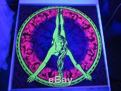 Vintage 1968 Psychedelic Blacklight Poster Sexy PEACE PURPLE REALM Rik Vig Platt