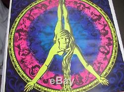 Vintage 1968 Psychedelic Blacklight Poster Sexy PEACE PURPLE REALM Rik Vig Platt