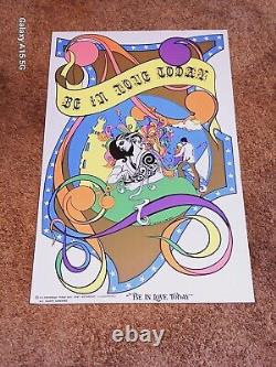 Vintage 1969 Be In Love Today Blacklight Poster 35 X 23 Yesterday Today Wed