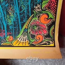 Vintage 1969 Black Light Poster Garden of Eden Star City Bunnell 22x35 FREE SHIP