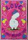 Vintage 1969 Black Light Psychadelic Hippo Poster, Celestial Arts San Francisco