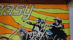 Vintage 1969 Easy Rider Peter Fonda & Dennis Hopper Blk Light Poster Psychedelic