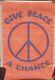 Vintage 1969 Give Peace A Change Blacklight Poster