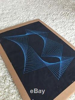 Vintage 1969 OP ART Black Light Poster Psychedelic Geometric Pattern Abstract