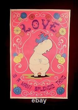 Vintage 1969 Original Black Light Poster Celestial Arts San Francisco LOOK READ