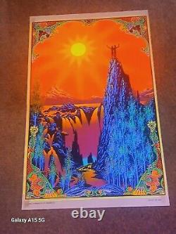 Vintage 1969 Original GARDEN OF EDEN Blacklight Poster Hip Products 35 X 23