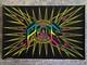 Vintage 1969 Peace Blacklight Poster Black Felt Pro Arts Kent Ohio 43 X 28