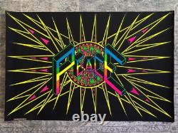 Vintage 1969 PEACE Blacklight Poster Black Felt Pro Arts Kent Ohio 43 x 28