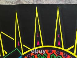 Vintage 1969 PEACE Blacklight Poster Black Felt Pro Arts Kent Ohio 43 x 28