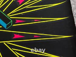 Vintage 1969 PEACE Blacklight Poster Black Felt Pro Arts Kent Ohio 43 x 28