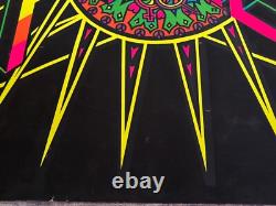 Vintage 1969 PEACE Blacklight Poster Black Felt Pro Arts Kent Ohio 43 x 28