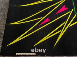 Vintage 1969 PEACE Blacklight Poster Black Felt Pro Arts Kent Ohio 43 x 28
