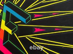 Vintage 1969 PEACE Blacklight Poster Black Felt Pro Arts Kent Ohio 43 x 28