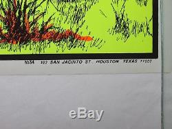 Vintage 1969 THE HUNT Psychedelic Blacklight Poster Bison Buffalo Hunt COOL RARE