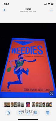 Vintage 1969 Weedies Blacklight Poster Litho Dennis Dent Wespac
