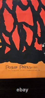 Vintage 1969 Wise Owls Neon Blacklight Poster By Dan Snupe, Orange Pink READ