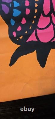 Vintage 1969 Wise Owls Neon Blacklight Poster By Dan Snupe, Orange Pink READ