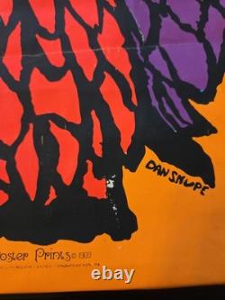 Vintage 1969 Wise Owls Neon Blacklight Poster By Dan Snupe, Orange Pink READ