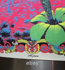 Vintage 1970 Desert Blossom Black light Poster By Pacific Screen 40 X 26